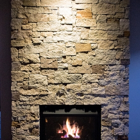 natural stone fire place