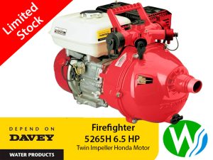 Davey Firefighter $1185 5265H 6.5 HP Twin Impeller LIMITED STOCK