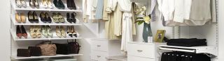 Adjustable White Wardrobe shelving