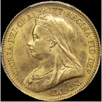1893 Sydney Veiled Head Half Sovereign Unc (PCGS M